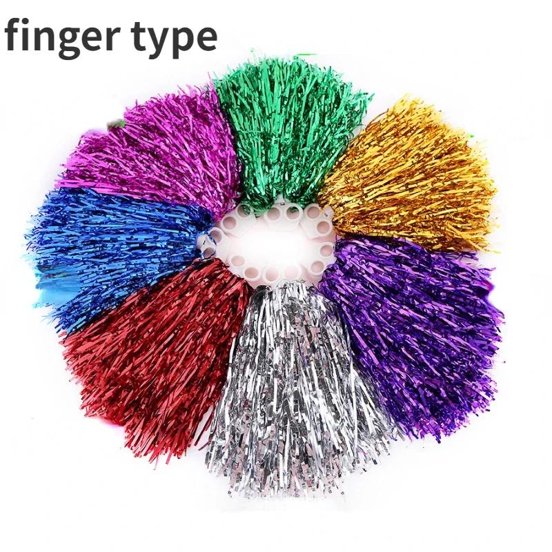 Pom-pom girl avec poignée, boules de joie, or, jaune, rose, rouge, vert, bleu, pour danse à la main,
