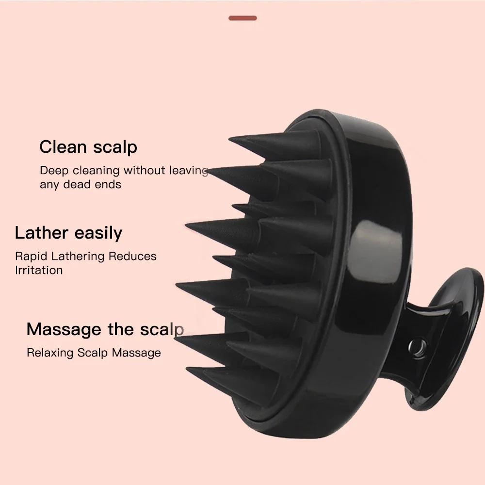 Peigne de Massage du cuir chevelu en Silicone, brosse de lavage des cheveux, masseur de cuir chevelu