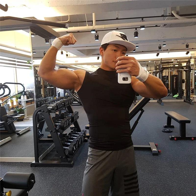 Débardeur de Compression Sans Manches pour Hommes, Vêtement de Sport Moulant pour Musculation et Fit