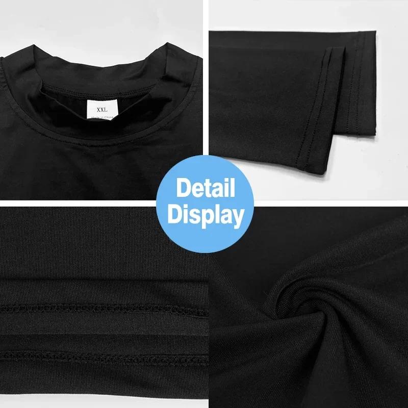 Hommes course T-shirts Compression à manches longues Sport chemises Fitness serré entraînement Joggi