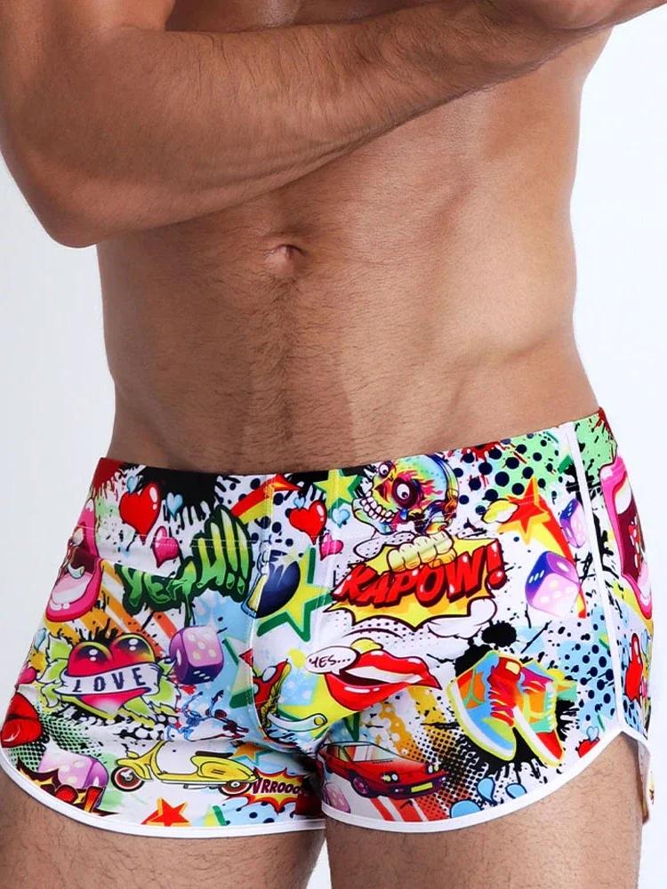 Maillots de bain pour hommes, short de bain à la mode, dessin animé, séchage rapide, maillot de bain