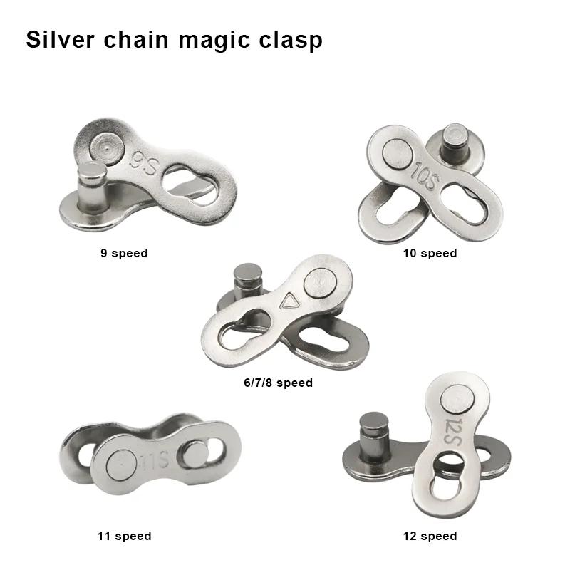 Joints de connecteur de maillon de chaîne de vélo, boutons magiques, pince à boucle de vérificateur