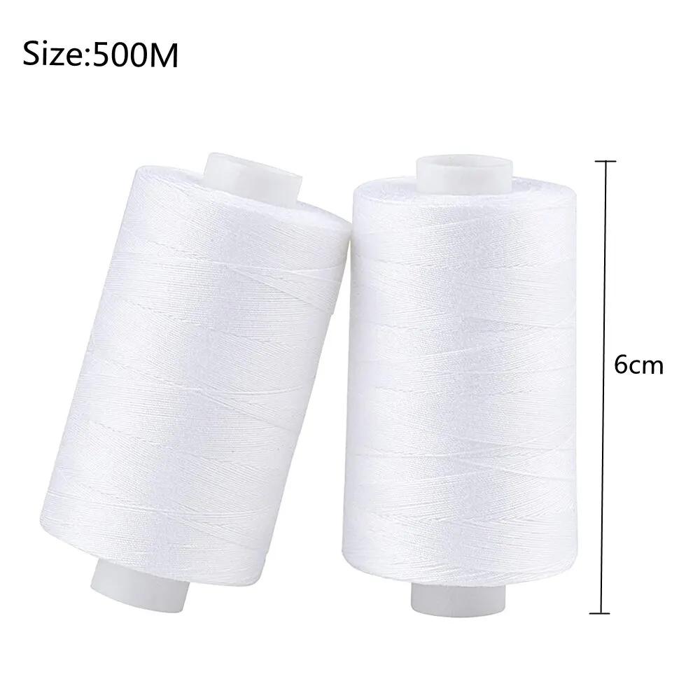 Ensemble de fils à coudre en polyester pour machines à main, Végétde bricolage, 500m, 2 pièces