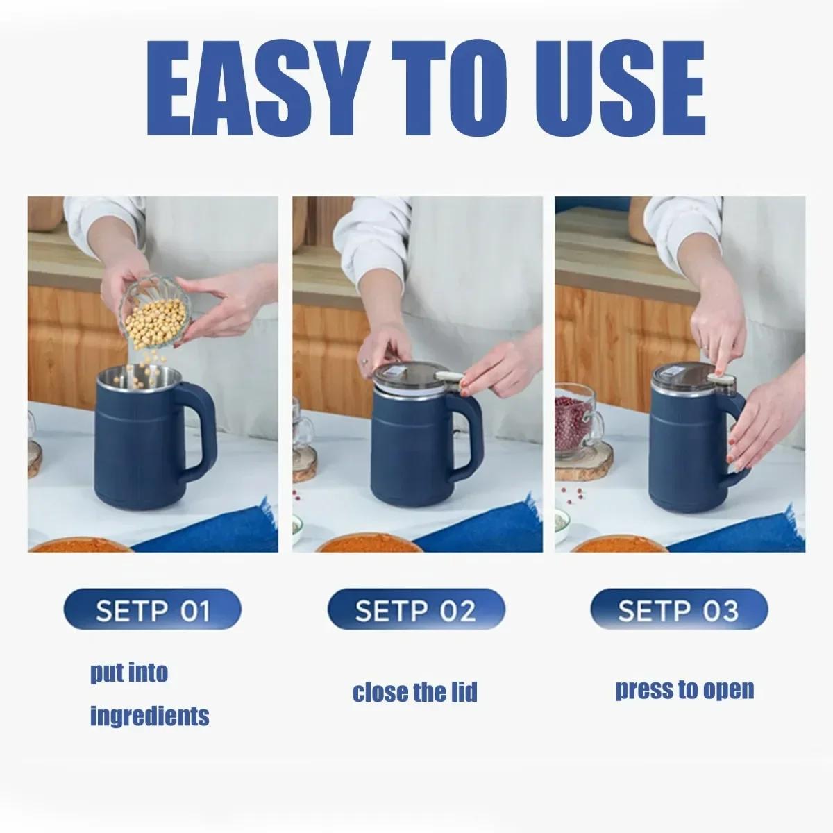 Moulin à café électrique en acier inoxydable, 500ml, pour la cuisine