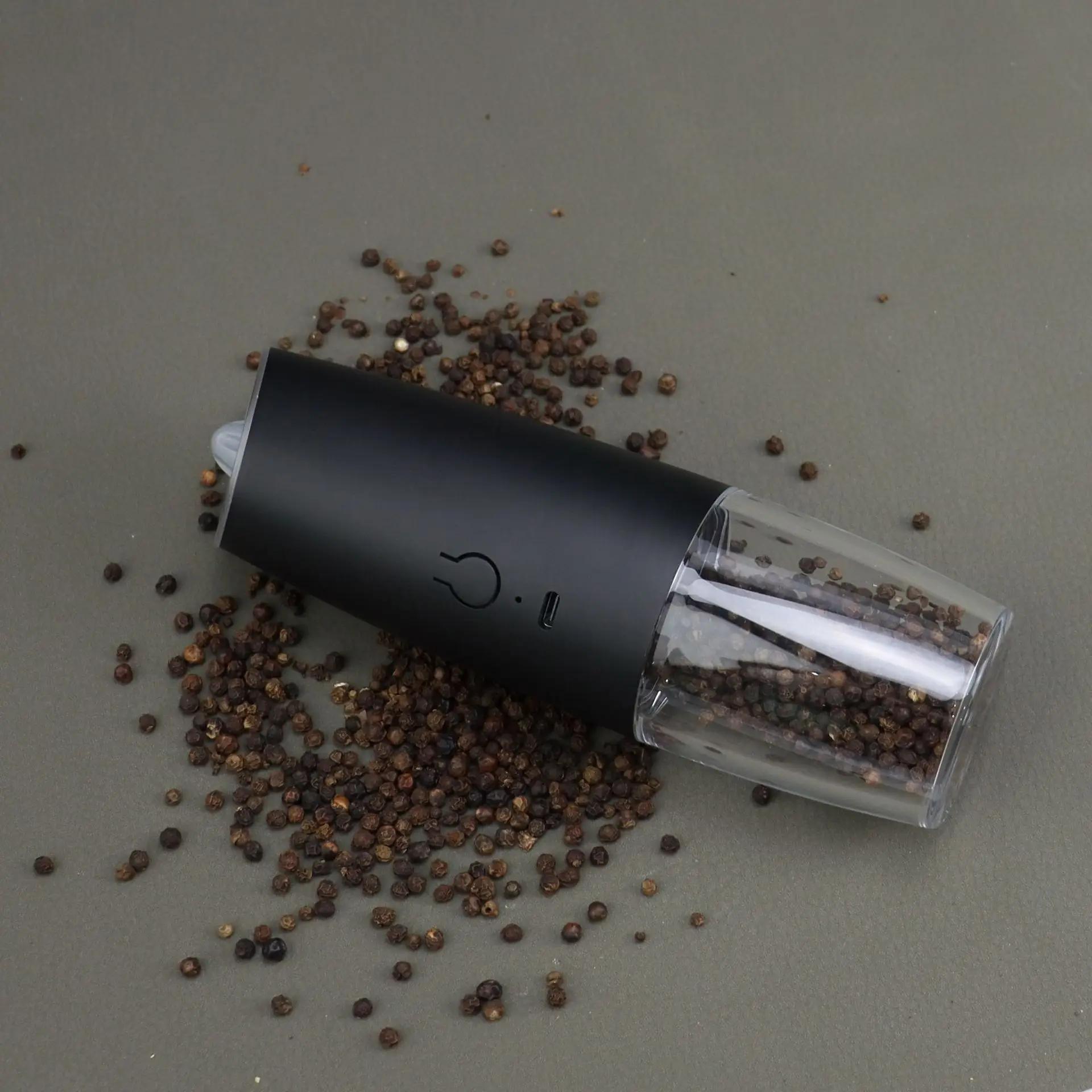 Moulin à poivre électrique 2 pièces, moulin à sel et à poivre, Rechargeable par USB, grossièreté rég