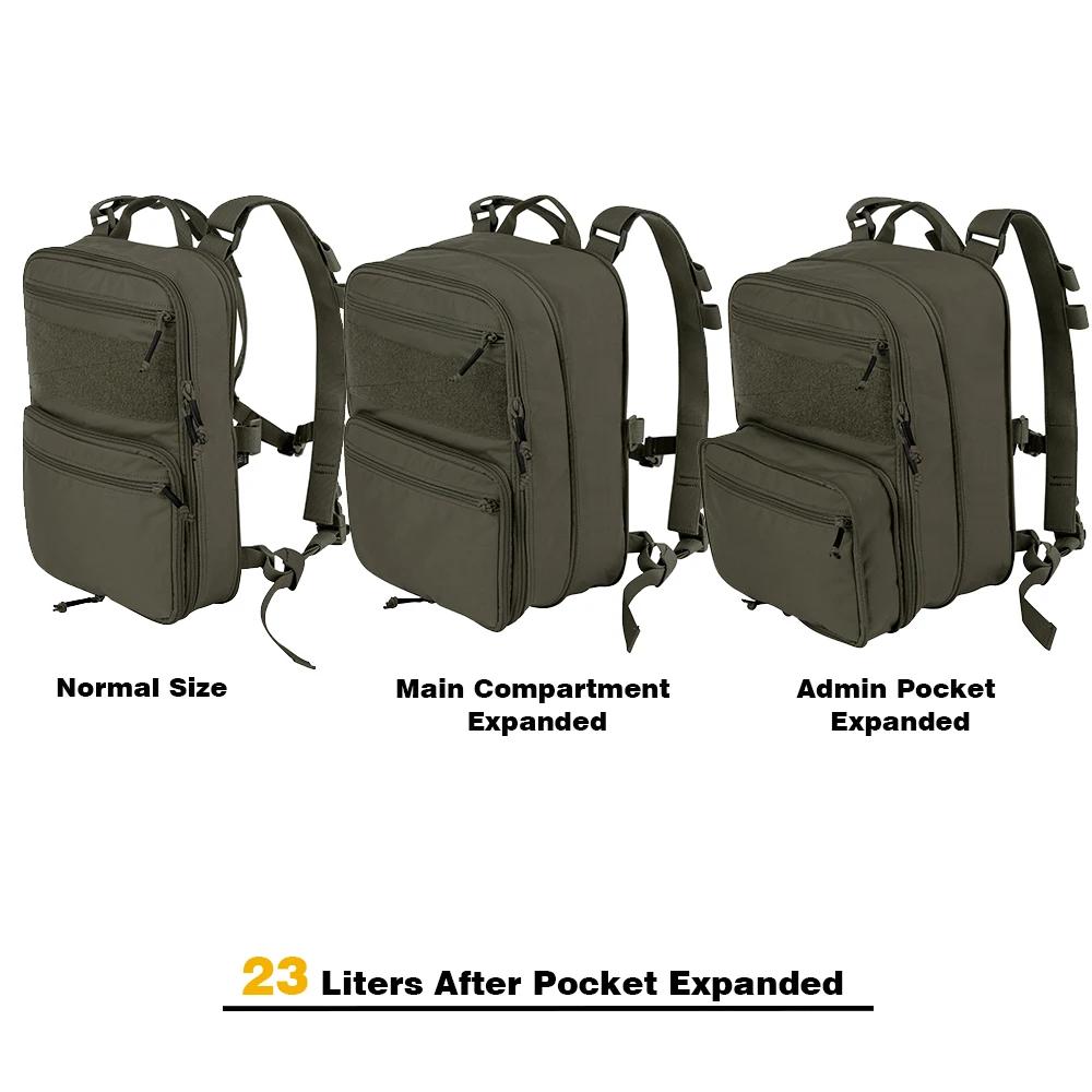 KRYDEX – sac à dos tactique D3, Version améliorée 23L, sac d'assaut extensible, hydratation MOLLE/sa