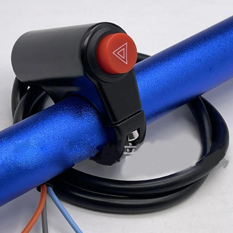Bouton de commutation de feu de danger pour moto, véhicule électrique, Double Flash d'avertissement,
