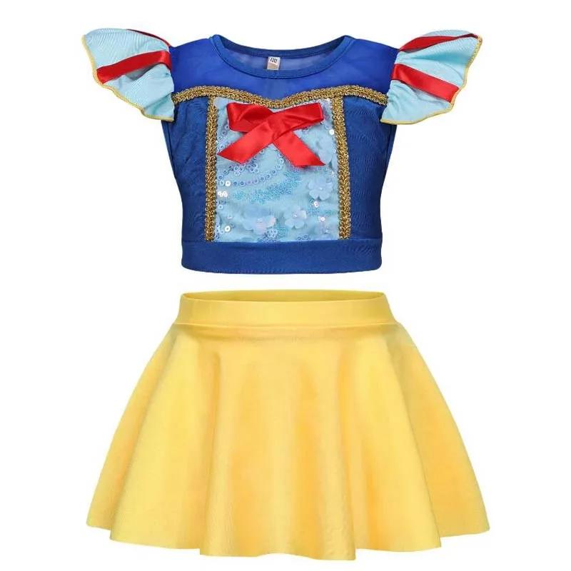 Princesse fête piscine maillot de bain fille Anna Belle Aurora Jasmine maillot de bain deux pièces e