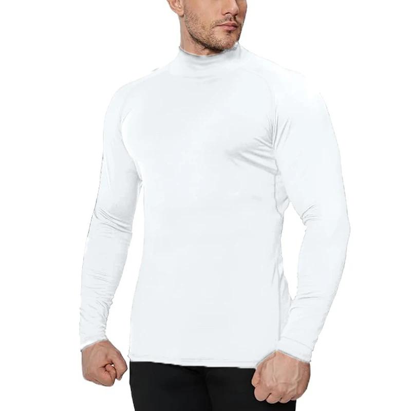 Chemise de compression à manches longues pour hommes, haute élasticité, chaleur musculaire, haut de