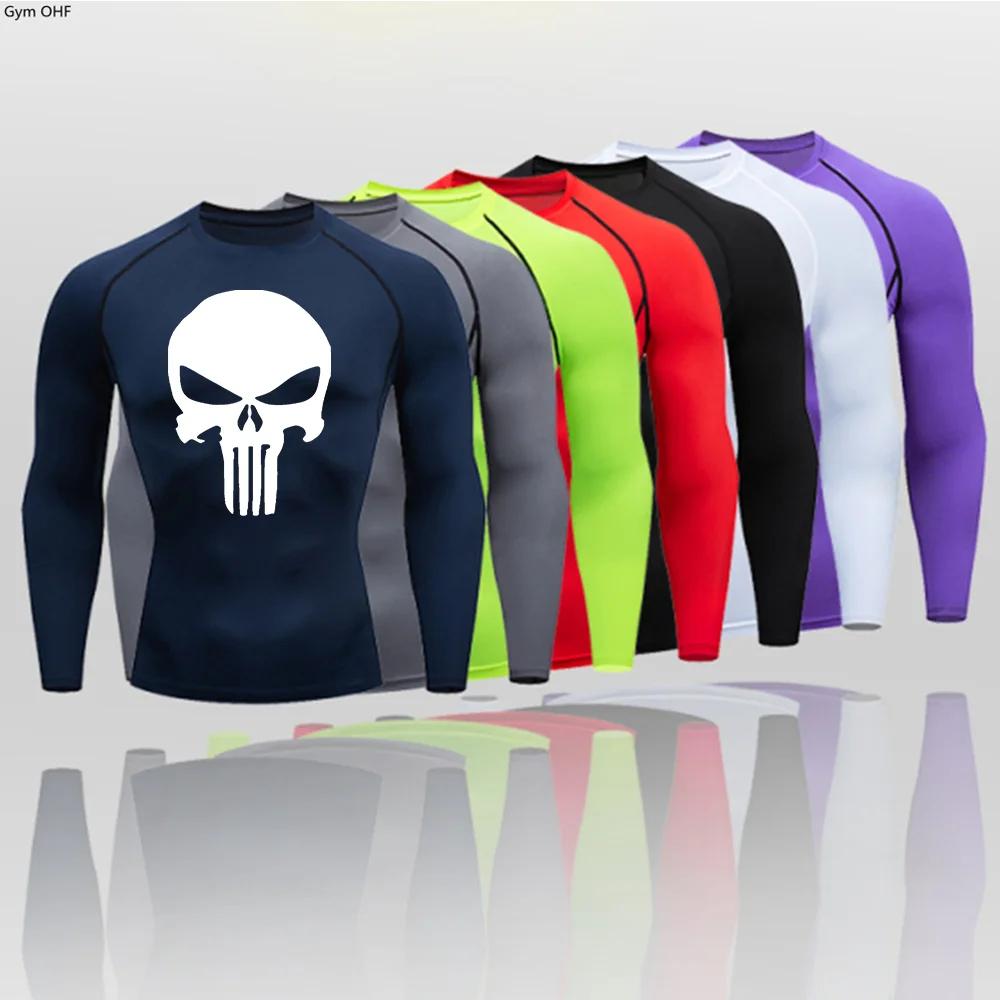 Économie de course à compression pour hommes, coupe sèche, fitness, gym, rashguard, football, entraî