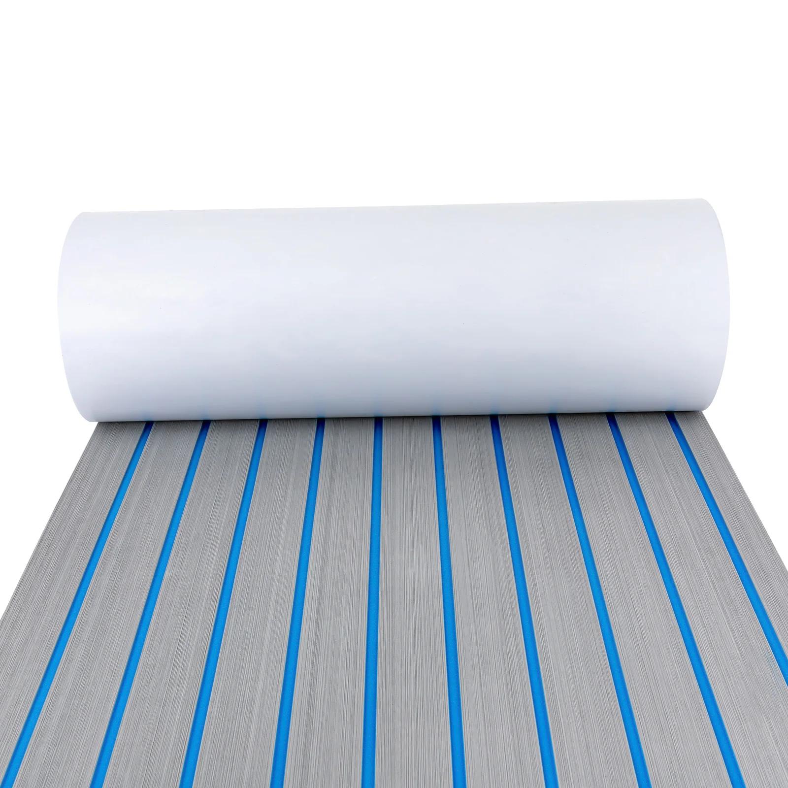 Offres spéciales gris avec rayures bleues 240*60 cm feuille de teck en mousse EVA plancher marin Yac