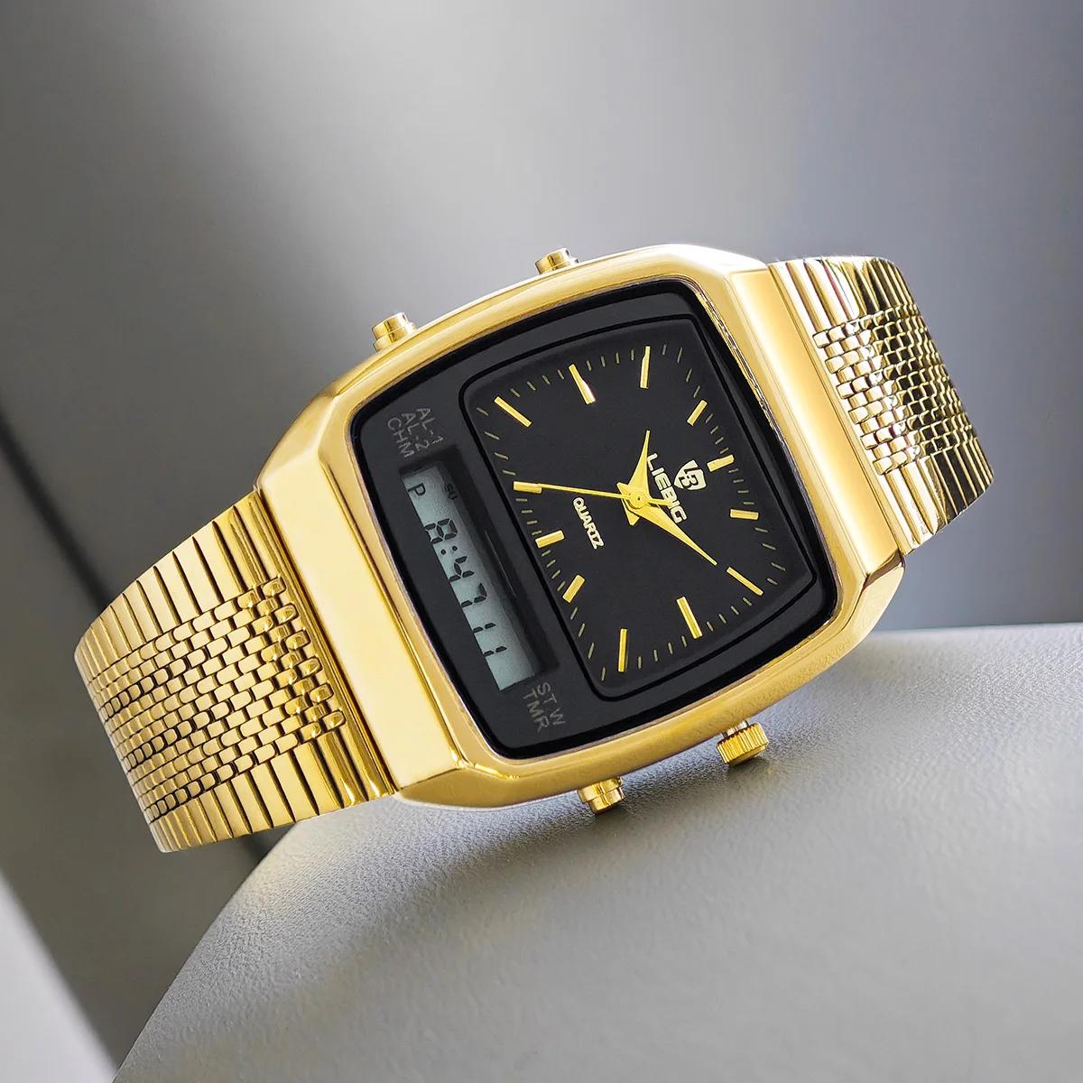 Montres à quartz LIEBIG de luxe à double affichage pour hommes et femmes, mode, sport de plein air,
