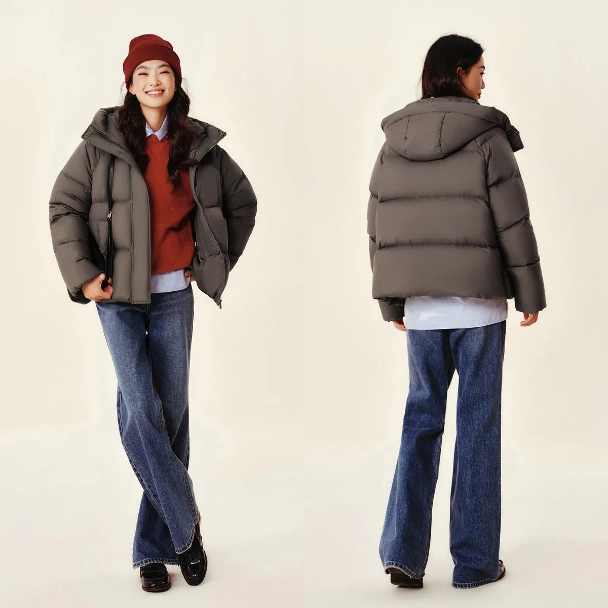 Semir doudoune femmes couleur unie ample polyvalent 2025 hiver nouveau imperméable à l'huile anti-ta