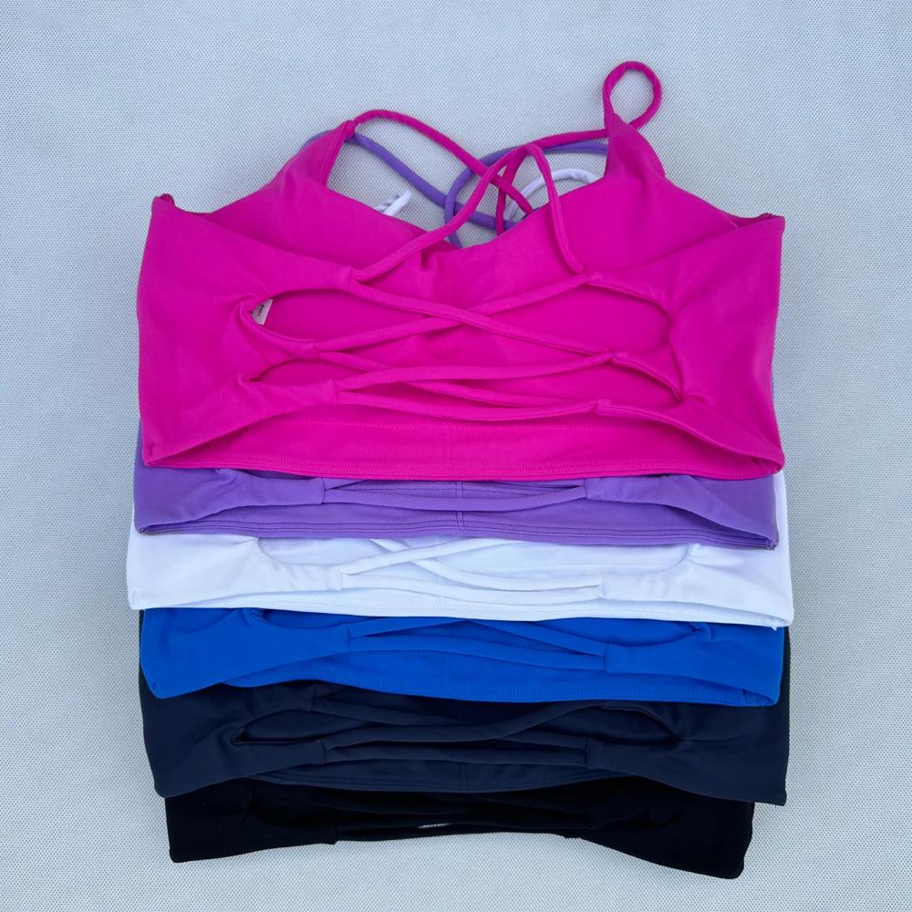 Soutien-gorge sport femme Yoga Fitness respirant bandoulière croix fine soutien plein air