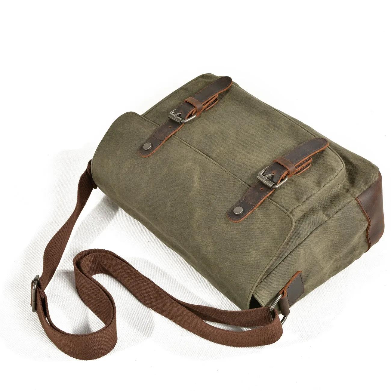 Vintage hommes en plein air décontracté sac à bandoulière toile unique épaule sac à bandoulière homm
