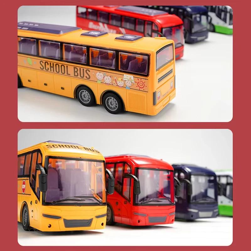 Bus électrique télécommandé 1/30 Rc, voiture avec Tour léger, modèle de ville scolaire 27Mhz, Machin