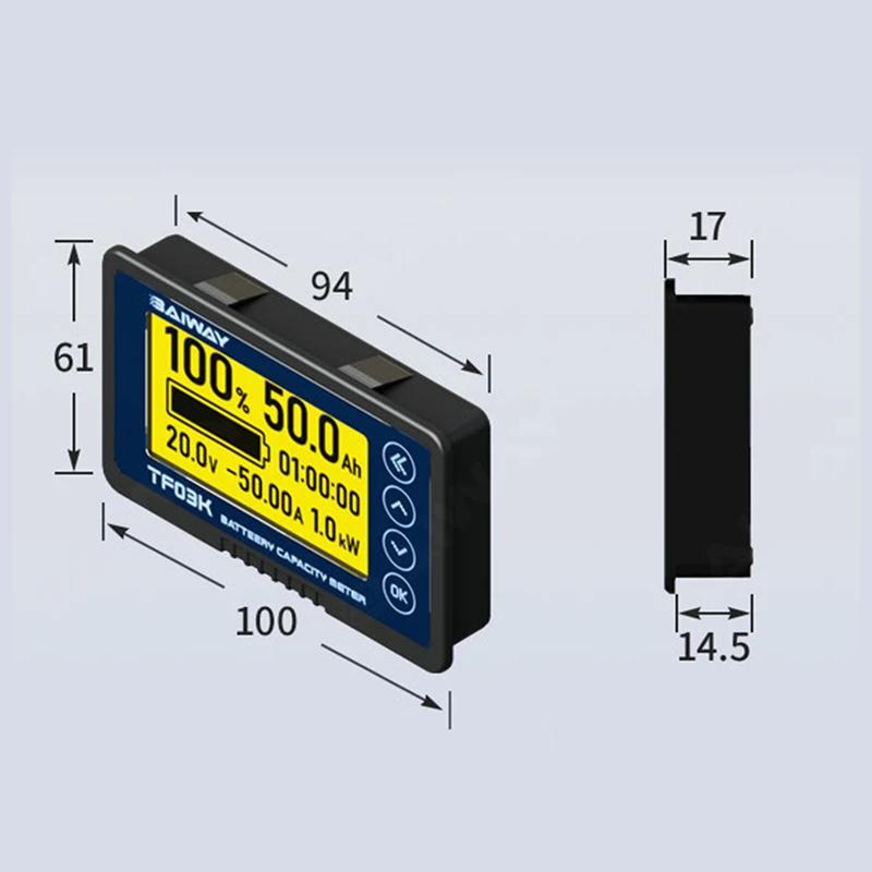 Compteur Coulomb DC8-120V, indicateur de capacité de batterie, courant de tension 50A/100A/350A/500A