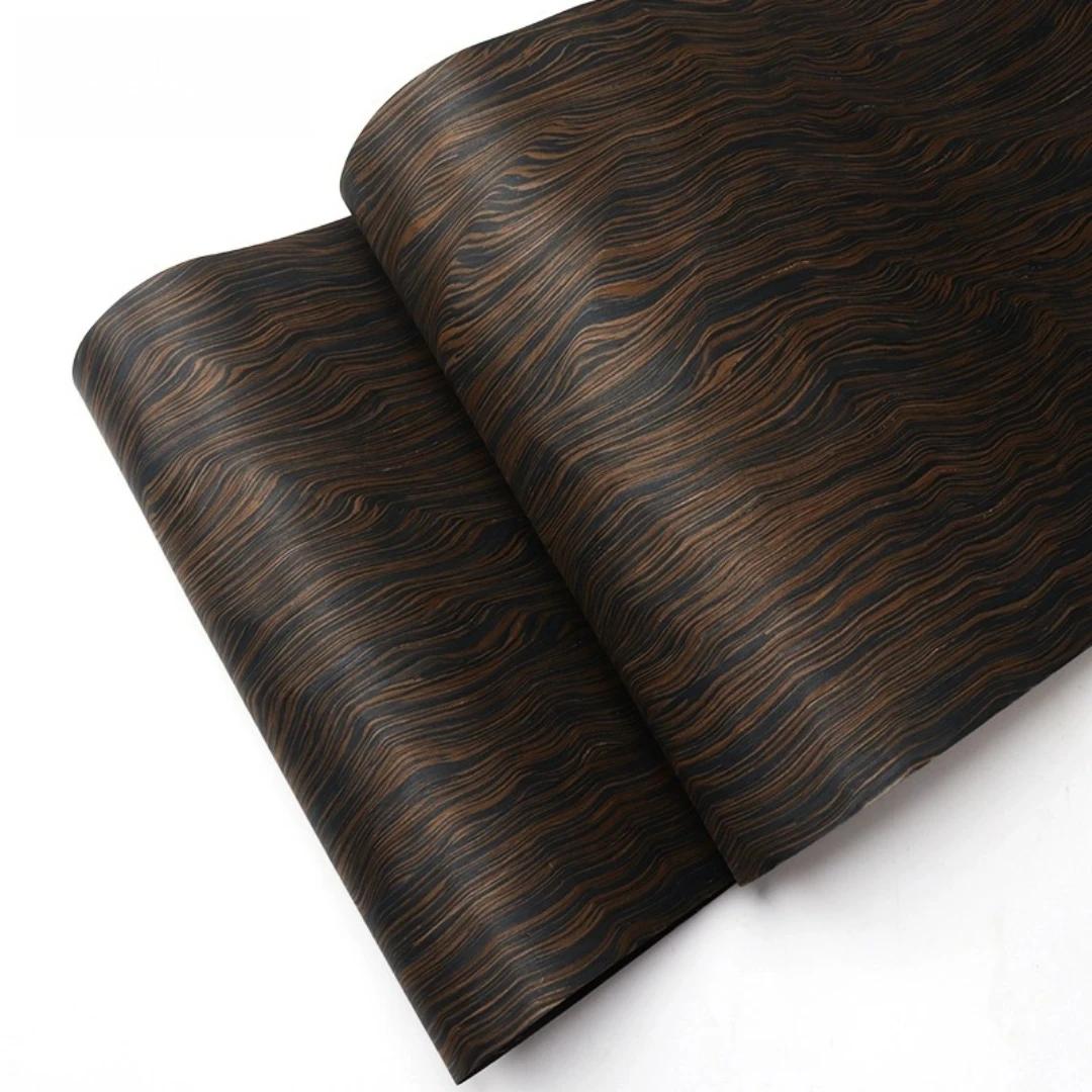 Placage en bois à motif de racine d'ébène 58x250cm, avec Grain incurvé, pour la conception de Surfac