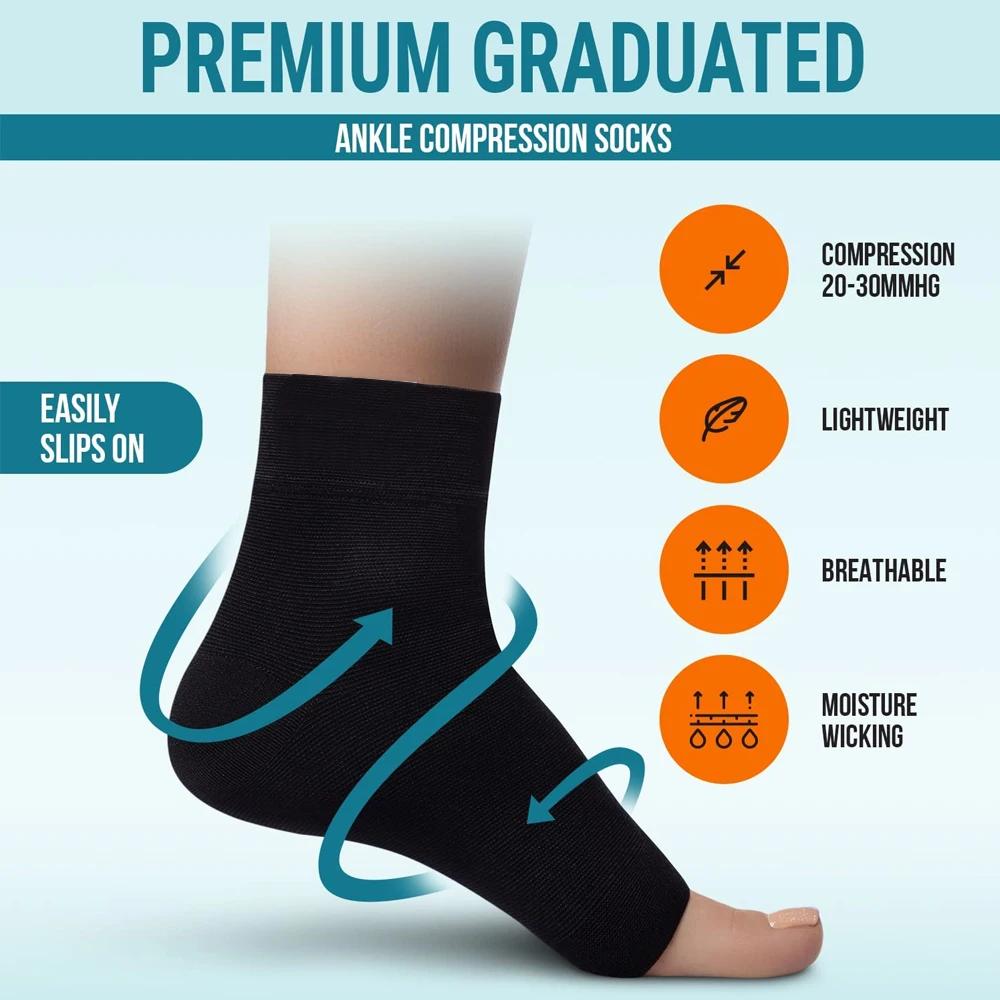 Chaussettes de neuropathie pour femmes et hommes, 1 paire de chaussettes de compression apaisantes p