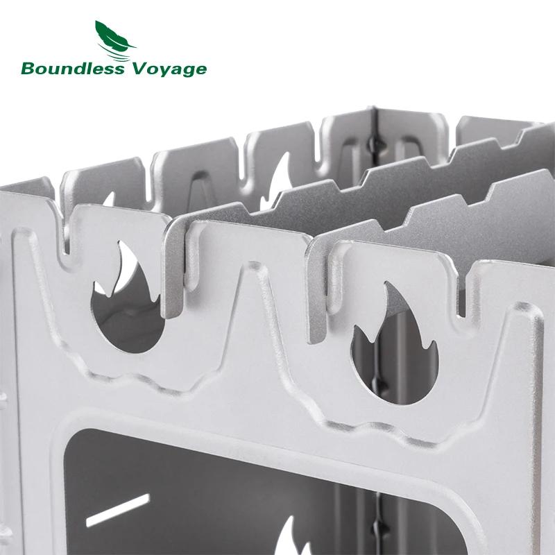 Poêle à bois titane Boundless Voyage - Brûleur pliant camping ultraléger - Barbecue portable sac à dos
