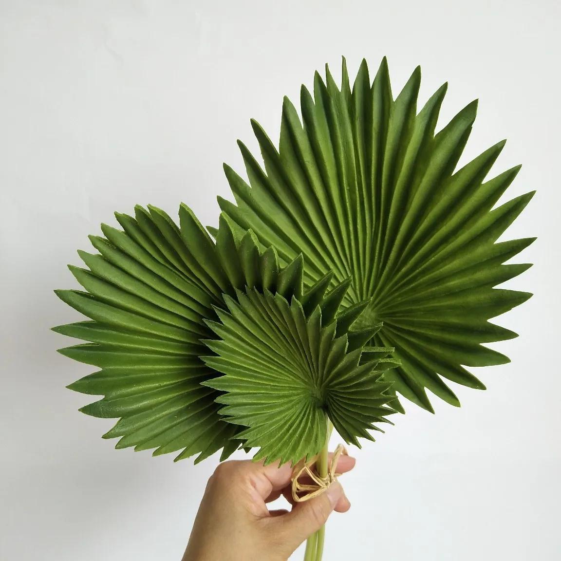 Feuilles de Palmier Artificielles en Plastique Vert, Fausses Plantes, Fleur de Décoration de la Mais