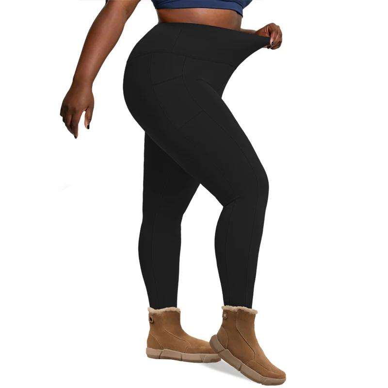 VITALINOVO Leggings doublés polaire grande taille avec poches pour femmes taille haute hiver contrôl