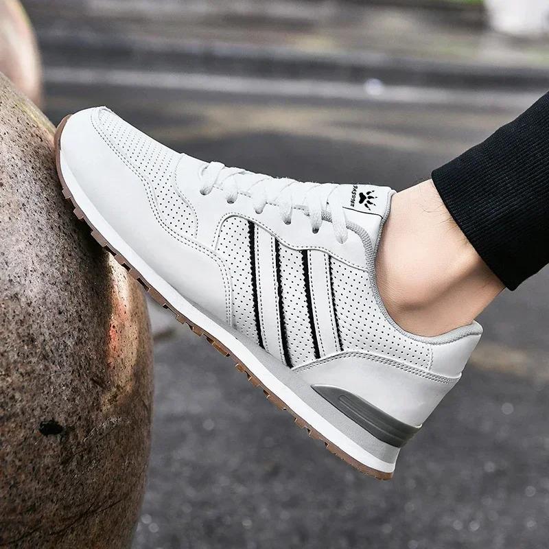 Chaussures de sport à coupe basse pour hommes, course à pied à plat, blanc, durable, classique, déco