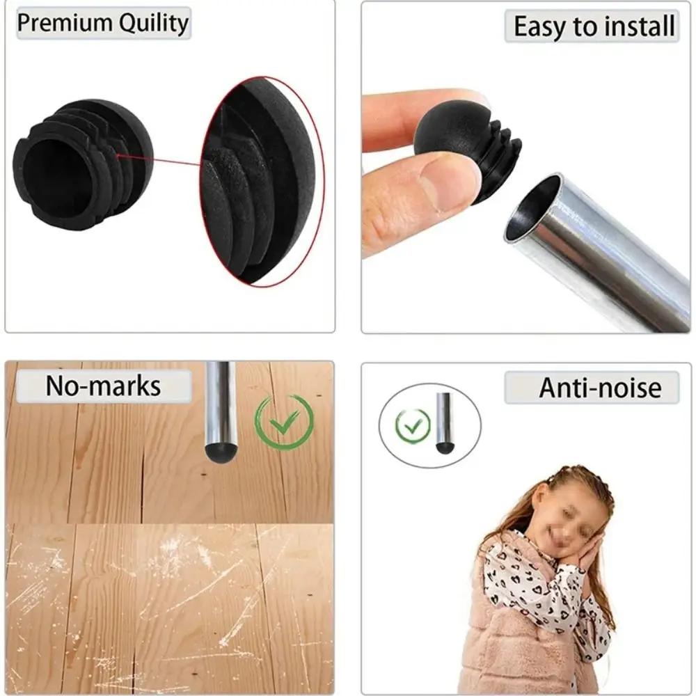Embouts de Pieds de Meubles Ronds, Coussinets d'Insertion, Bouchons en Plastique pour Pieds de Table
