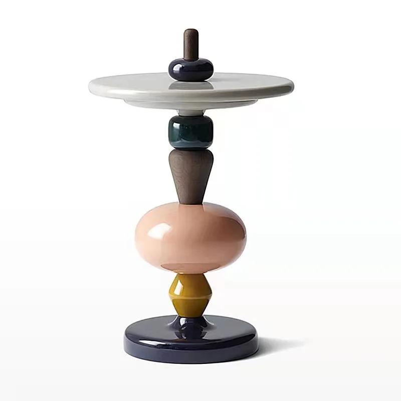  Table d'appoint scandinave, bureau de vie d'accent coloré, armoire de chevet créative, table d'app