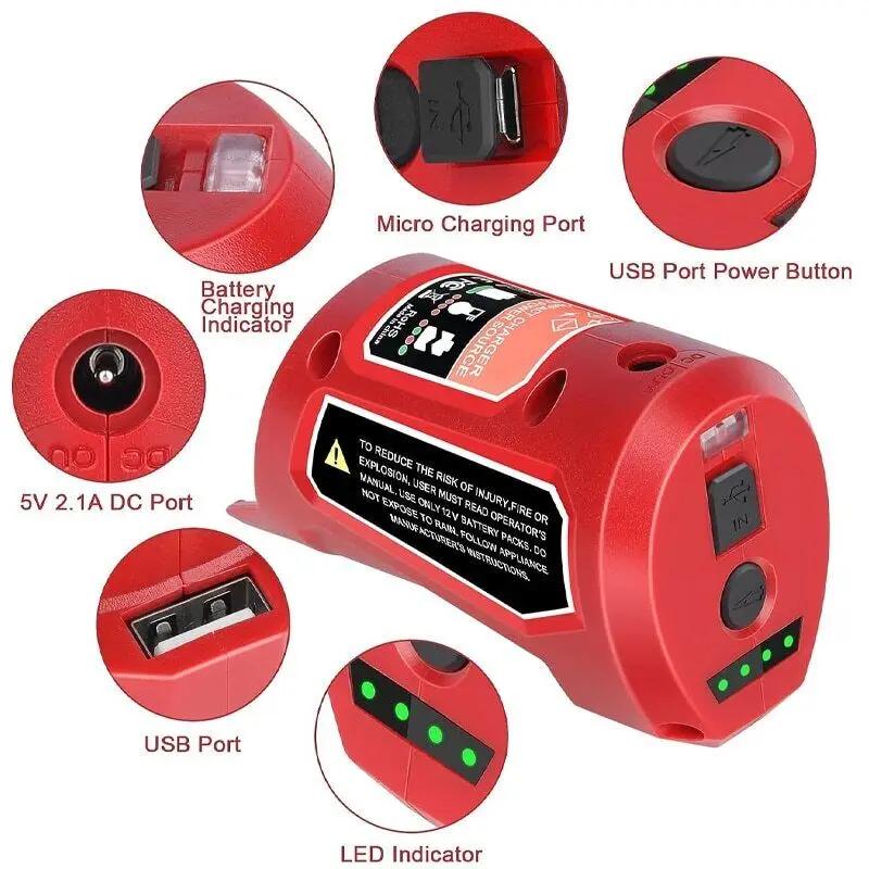 Source d'alimentation de remplacement pour chargeur de batterie Milwaukee 12V 48-59-1201 49-24-231,