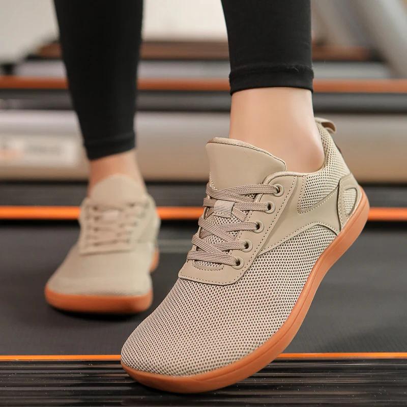 Chaussures minimalistes pieds nus 2024 - Baskets marche large semelle zéro drop grande taille 47