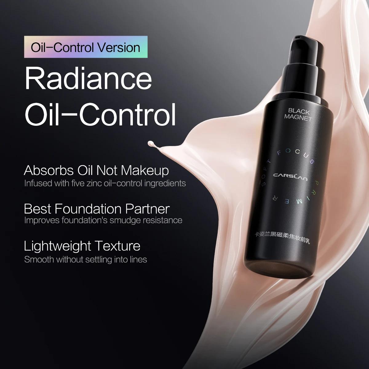 CARSLAN – Base de maquillage à aimant noir, Base de maquillage à mise au point douce, contrôle de l'