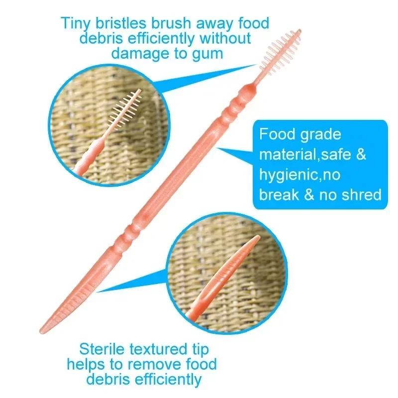 100/200/400/1000 pièces brosse à cure-dents en boîte cure-dents en plastique jetable ménage brosse i