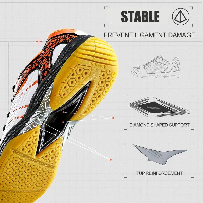 Kawasaki nouvelles chaussures de Badminton baskets hommes Tennis respirant anti-dérapant chaussures