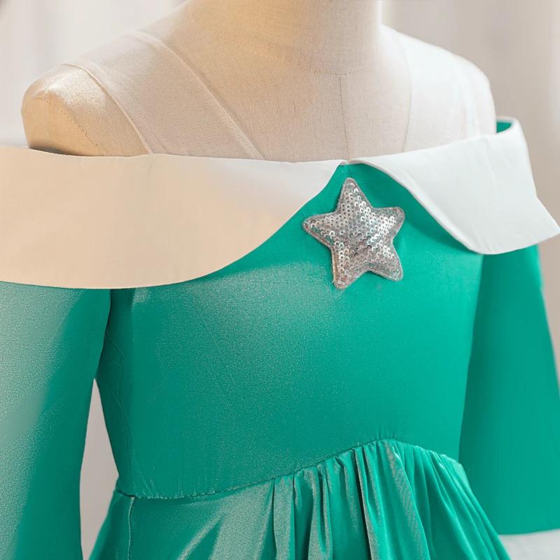 Robe verte pour fille, costume de princesse, jeu de rôle, fête, Halloween, carnaval, robe d'annivers