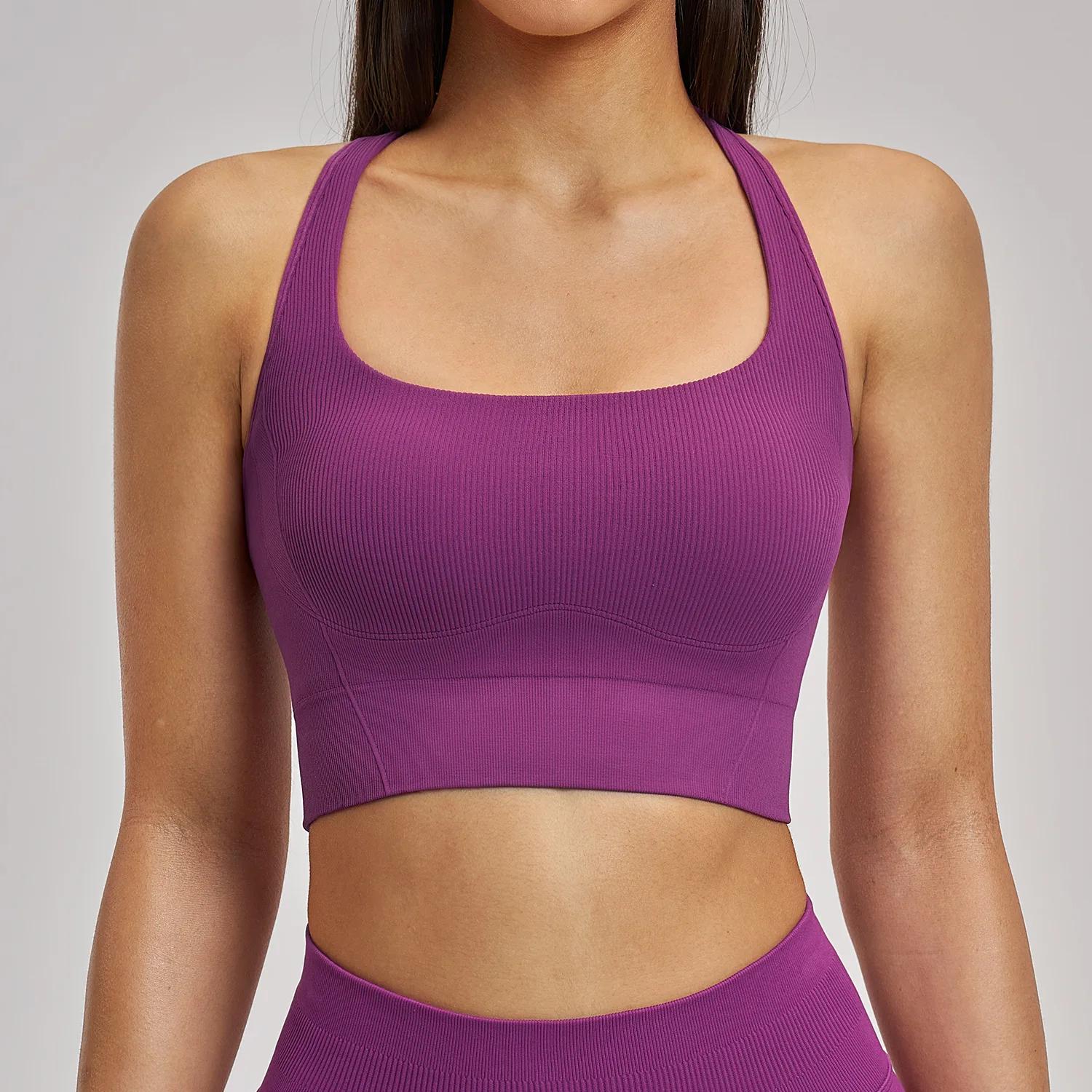 Soutien-gorge de sport respirant sans couture, anti-transpiration, pour femme, brassière de yoga ant