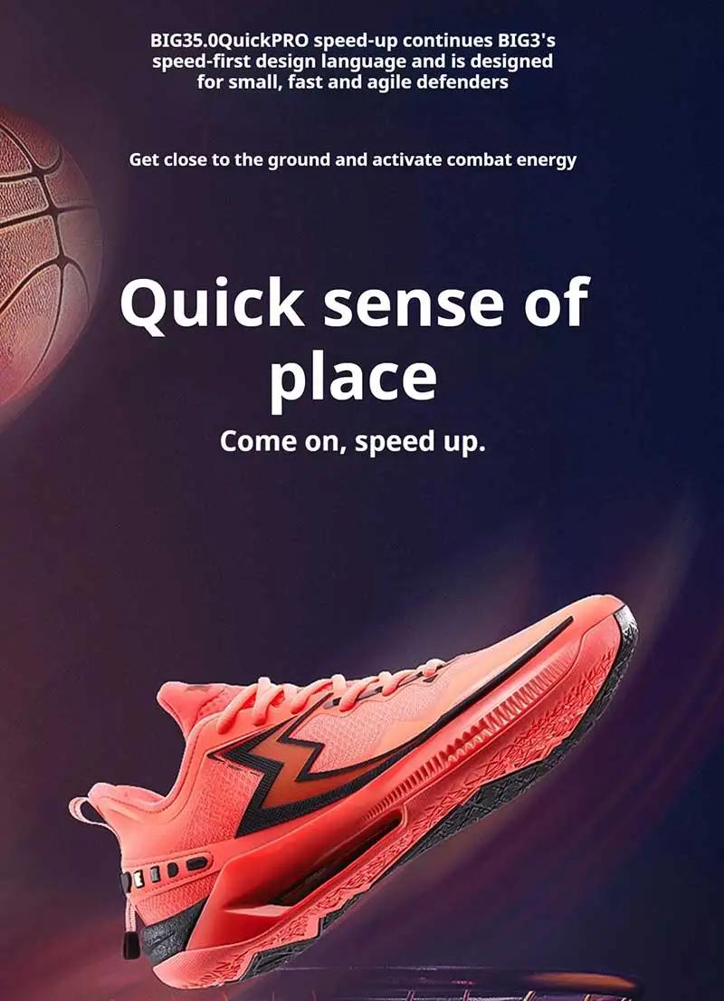 Chaussures basket 361° BIG3 5.0 Quick Pro - Amorti léger respirant stable hommes
