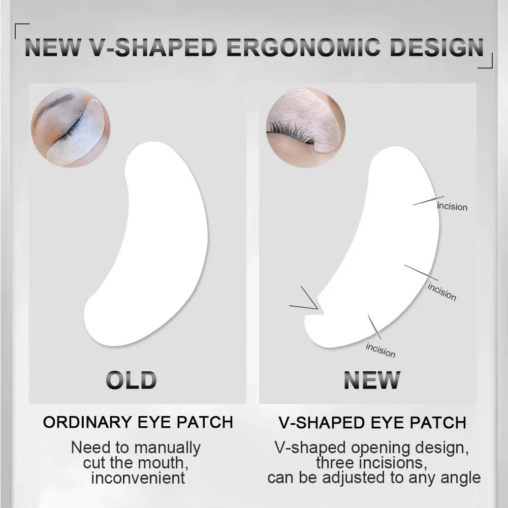 OWOSC 100 pièces patchs de cils en forme de V patchs pour les yeux en Gel Hydrogel vente en gros Ext