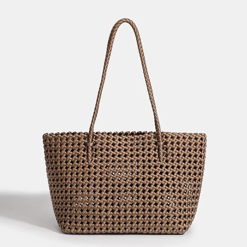 Sac seau en Nylon pour femmes, sac à main à bandoulière tissé, fourre-tout de luxe de styliste, tail