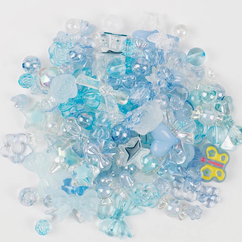 Perles acryliques de taille mixte aléatoire, 50g, perles de fleurs en forme de cœur souriant pour br