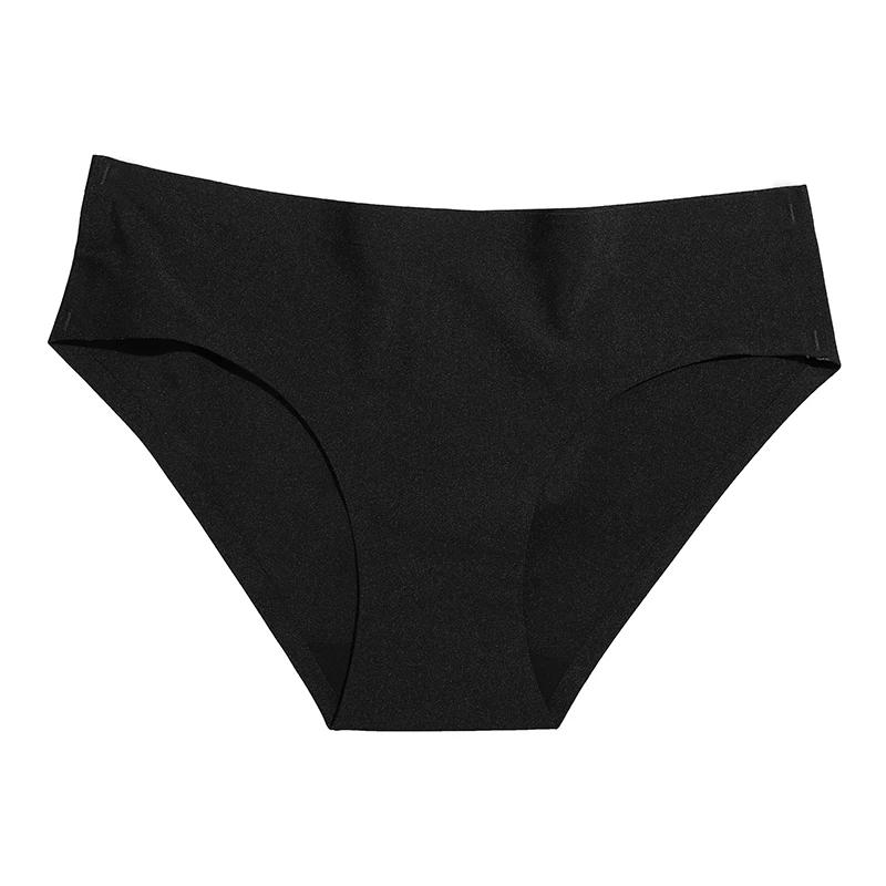 Culotte femme Sexy solide sans couture sous-vêtements féminins taille basse élasticité slips respira