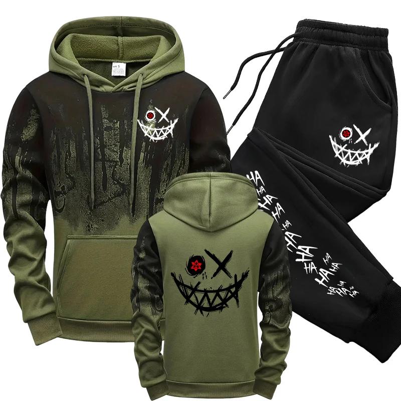 Ensemble pour hommes sweats à capuche pantalons de survêtement automne hiver mâle quotidien sport dé
