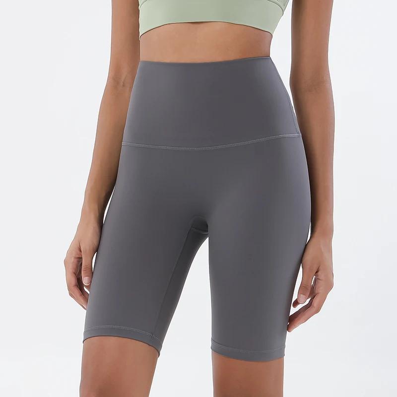 SOISOU-Short de yoga en nylon pour femme, taille haute, élastique, respirant, sans ligne en T, vêtem