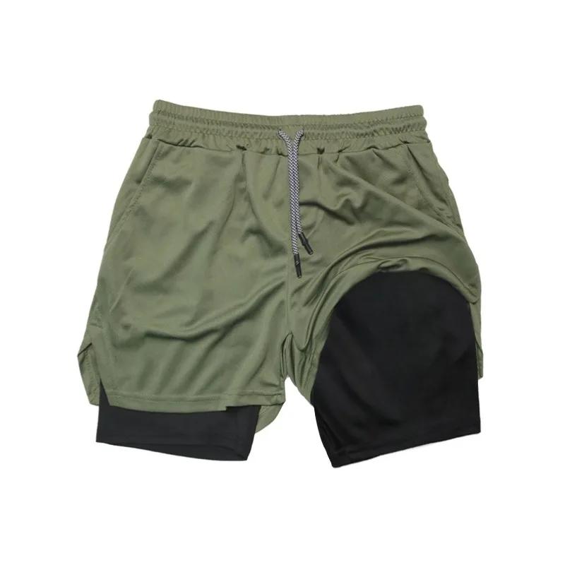 Short d'entraînement d'été 2 en 1 pour hommes, short de Compression de Performance de gymnastique av