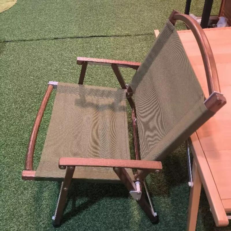 Chaise pliante en bois massif Kermit, tabouret de pêche portable, chaise de camping, chaise de plage