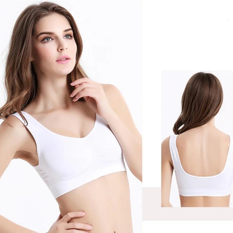 Grand soutien-gorge de sport monocouche sans coussinet pour femmes, haut de Yoga, course à pied, Fit