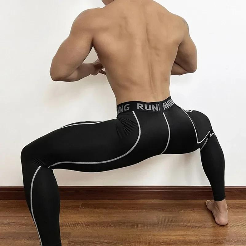 Pantalons de Compression serrés pour hommes, vêtements de Sport à séchage rapide, collants de course