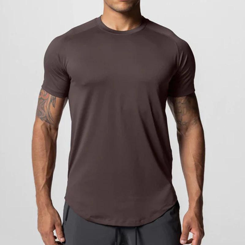 Chemise manches courtes homme 2025 séchage rapide - Sweat fitness course hydratant col rond - Entraînement sport