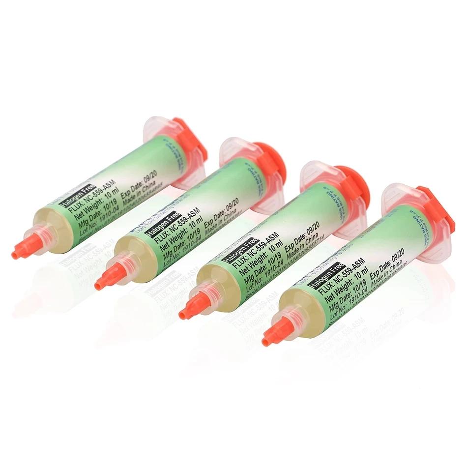 Seringue de pâte à souder AMTECH NC-559-ASM 10cc, Flux liquide pour téléphone portable BGA PCB, poch