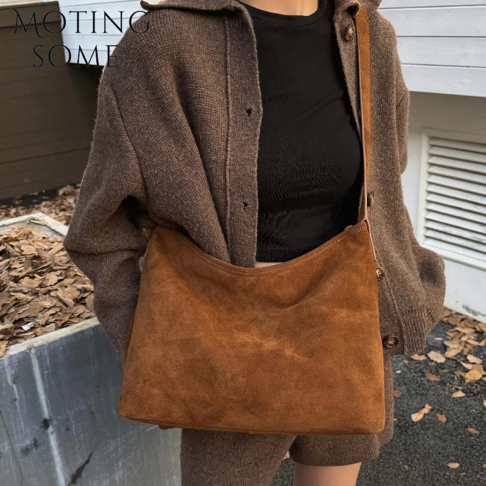 Motingsome naturel doux daim femme sacs grande capacité sac à main grand sous les bras sac de messag